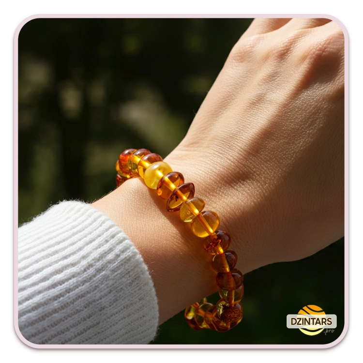 Traditionella armband av äkta baltisk bärnsten, bra priser