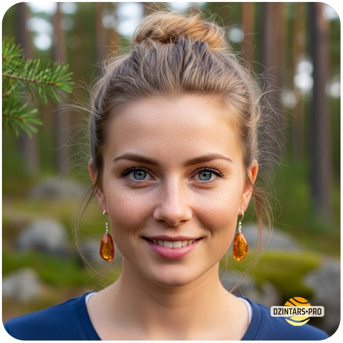 Dzintara auskari sievietēm un meitenēm | 925 Sudraba un Baltijas dzintara auskari - Auskari - Rotu veikals Rīgā, Latvijā.