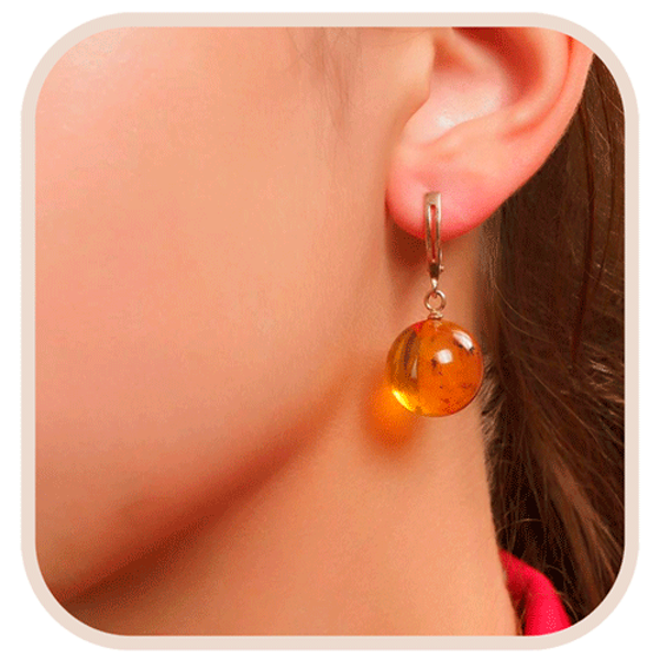 Amber earrings and silver earrings with amber