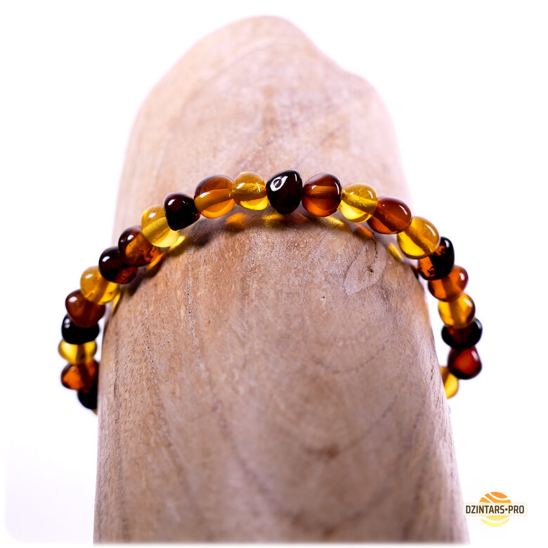 Flerfarget barokkperlearmbånd: elastisk armbånd av polert rav i boho- og minimalistisk stil