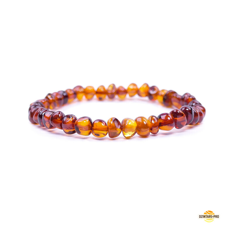 16-18cm • Barock-Form Cognac-Farbe polierter Bernsteinarmband für Damen