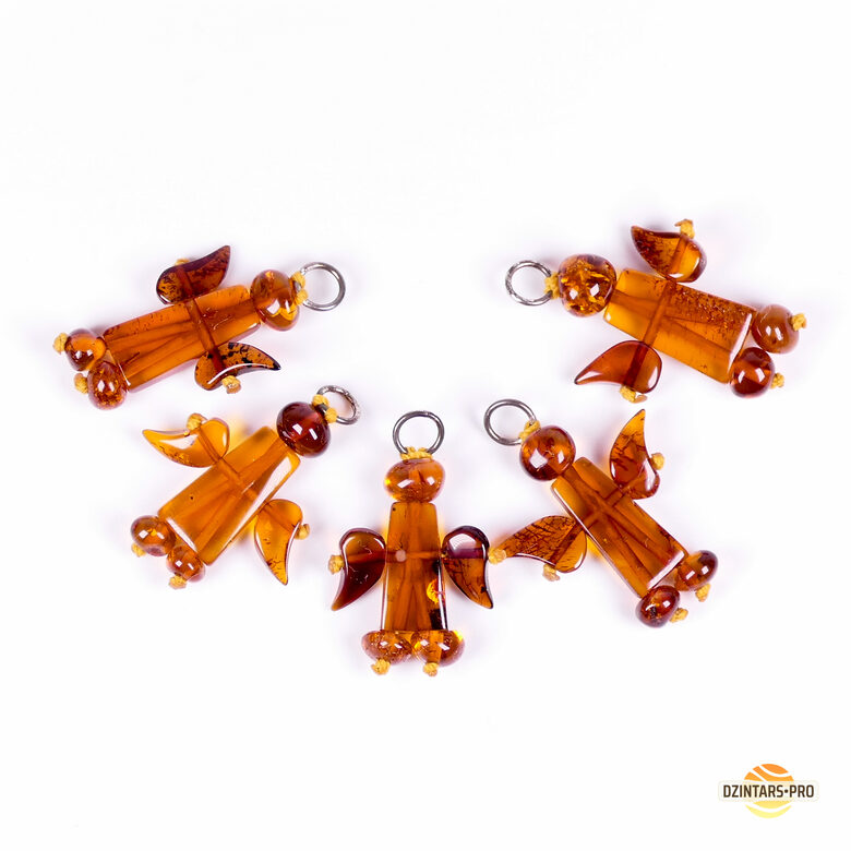 Natural Baltic Amber "Guardian Angel" Pendant in Cognac Color (1 pc.)