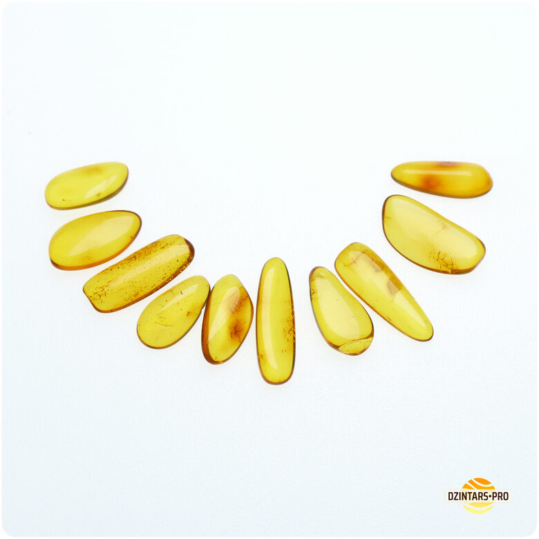 Clear loose amber stones (beads) without holes - 10x (15-22mm)