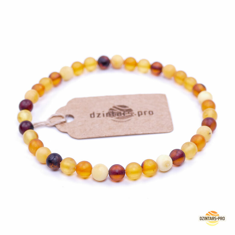 Lodes formas daudzkrāsainā daļēji pulētā neapstrādātā dzintara sieviešu aproce