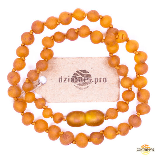 32-35cm • Oranžas krāsas dzintara krelles bērniem - Premium pērlītes