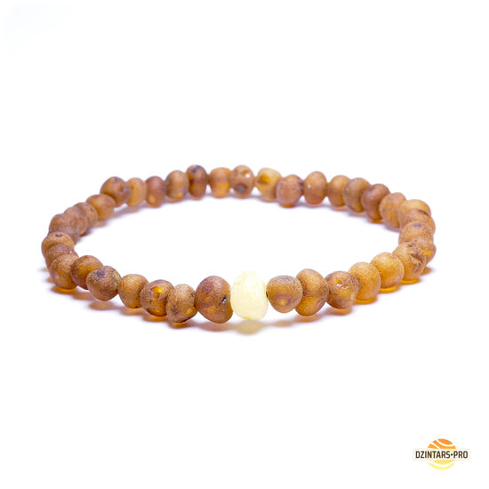 16.5 | 17 cm - Flexible stretchy raw amber bracelet for woman, teenager