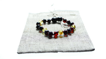 Baroka formas ķiršu un citrona krāsas pulētā dzintara aproce bērniem