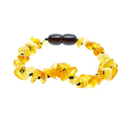 Čipsu formas medus krāsas pulētā dzintara aproce bērniem