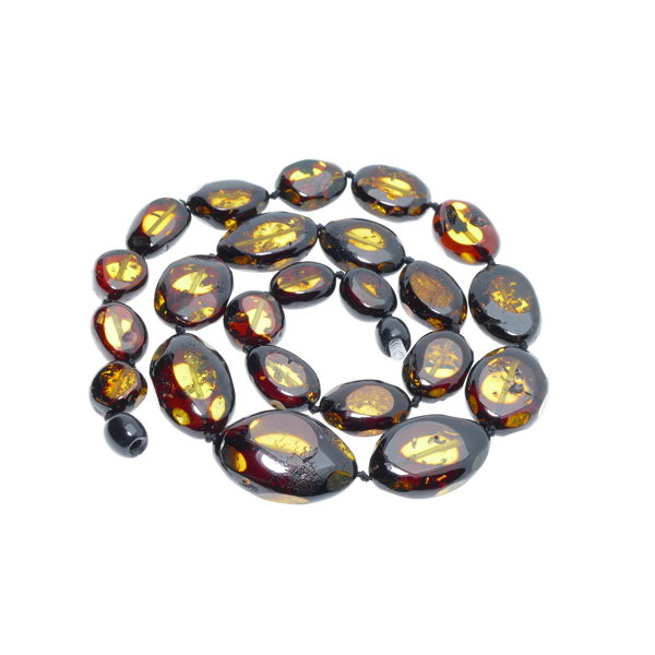 47cm • Зелёно-медовые женские янтарные бусы ПРЕМИУМ класса 