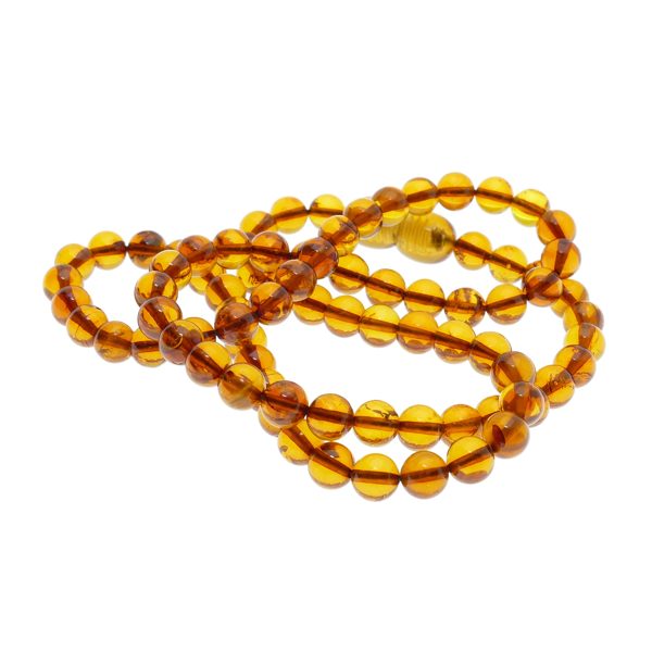 47cm • Ø5,5 mm - Женские бусы из светло-коньячного цвета Балтийского янтаря