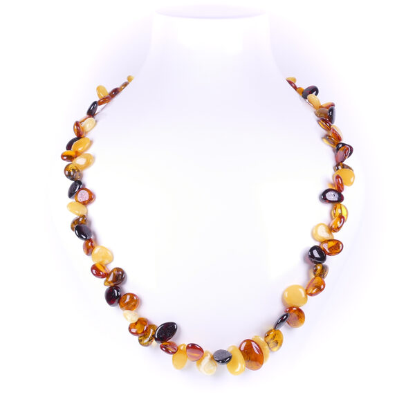 46, 47см • Бусы/ожерелье из балтийского янтаря • Разноцветные капельки
