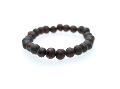 Baroka formas tumšās ķiršu krāsas nepulētā dzintara aproce bērniem