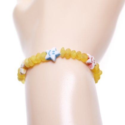 Женский браслет Янтарь и звёздочки