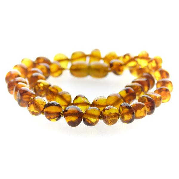 33cm • Large baroque amber necklace - Polished cognac baby beads
