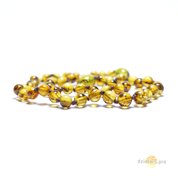 33cm • Round Ø5 Ball-shaped polished amber children's necklace