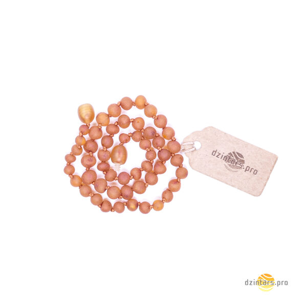 32-35cm • Oranžas krāsas dzintara krelles bērniem - Premium pērlītes