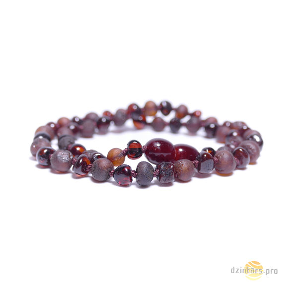 33cm • Polished and unpolished amber pearl beads for children