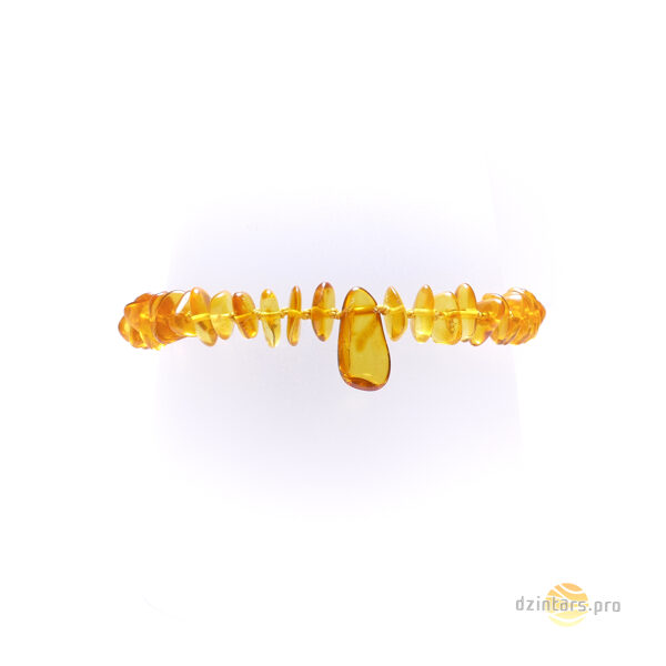 33-35cm • Honey colored children's amber necklace with pendant bead