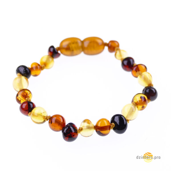 Baroka formas ķiršu, citrona un konjaka krāsas pulētā dzintara aproce bērniem