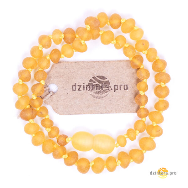 32-33cm • Бусы из желтого балтийского янтаря для детей - Неполированный натуральный янтарь - "Нежность"