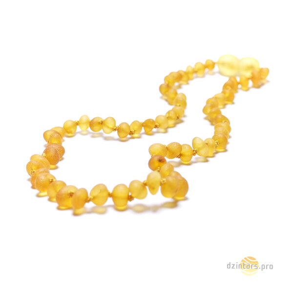 32см | 33см - Барокко неполированные медовые янтарные бусы для детей - матовые
