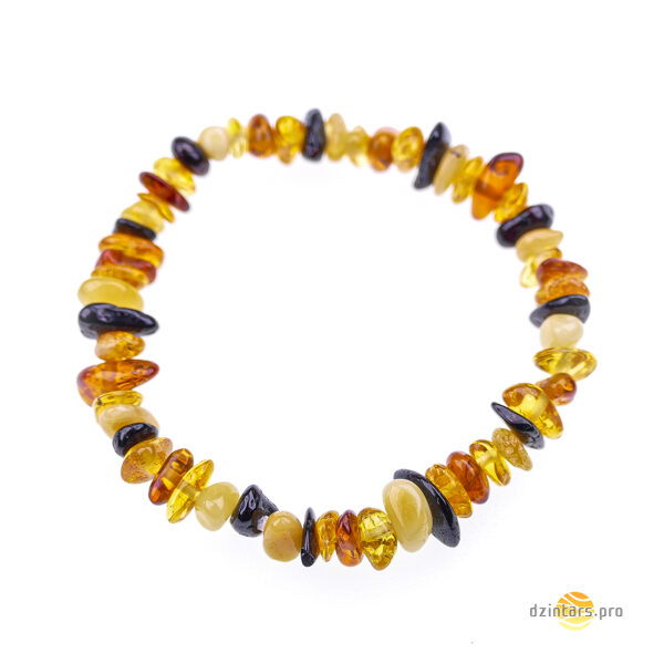 Čipsu formas daudzkrāsainā pulētā dzintara aproce bērniem 