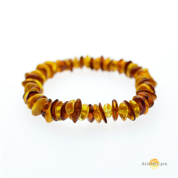 Čipsu formas konjaka un medus krāsas pulētā dzintara aproce bērniem 