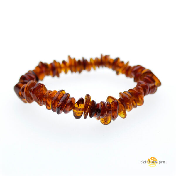 Čipsu formas konjaka krāsas pulētā dzintara aproce bērniem