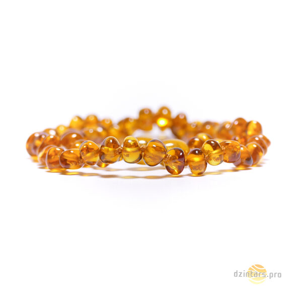 31-33cm • Honey colored polished amber stone necklace for babies/children