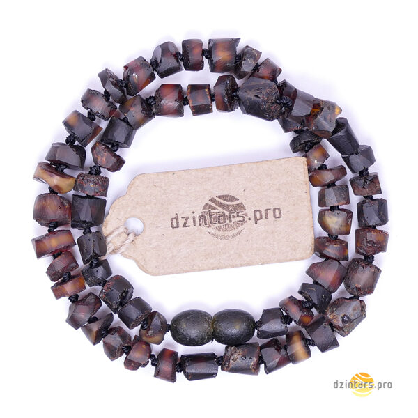 36cm • Цилиндрические бусы из детского янтаря - натуральный необработанный янтарь