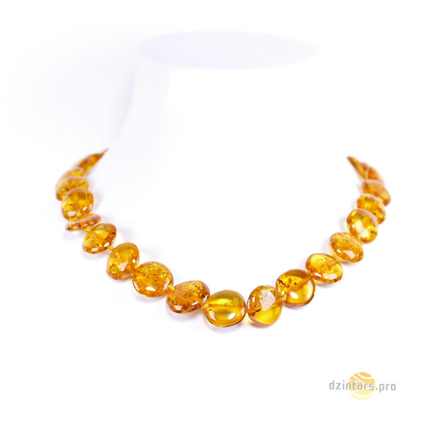 33cm • Premium honey-colored amber beads - pill-shaped AAA class pearls - linen gift bag as a gift