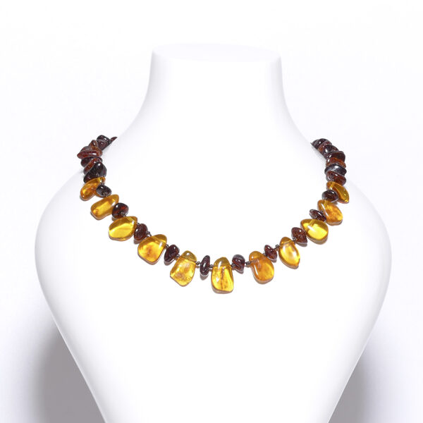 45, 46cm • Янтарные бусы / колье - Медовые и вишневые бусины
